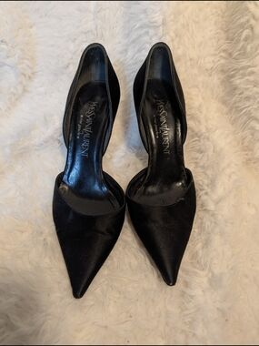 Yves Saint Laurent Black Pointed Toe D'Orsay Pumps